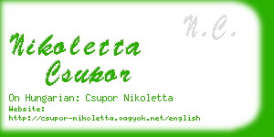 nikoletta csupor business card